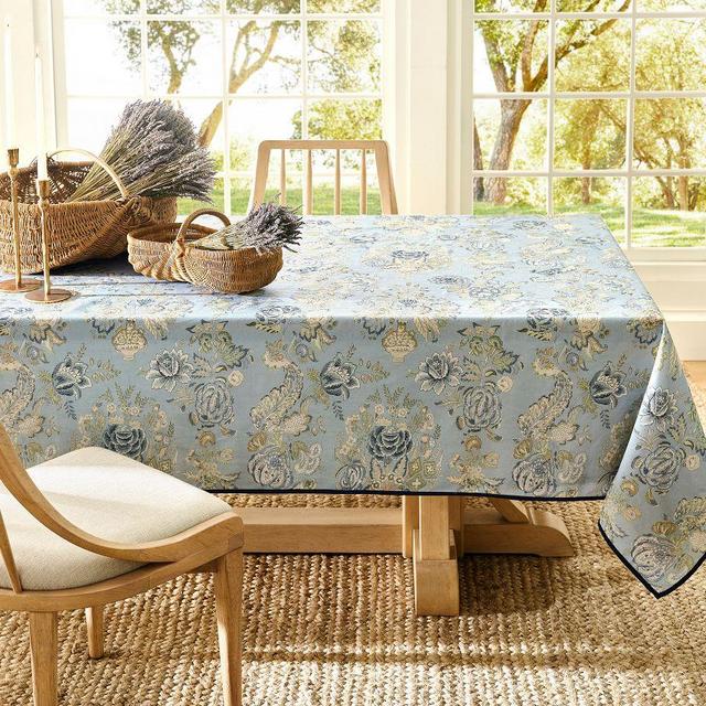 Kravet Grandiflora Cotton Tablecloth, 70x126" - Chambray