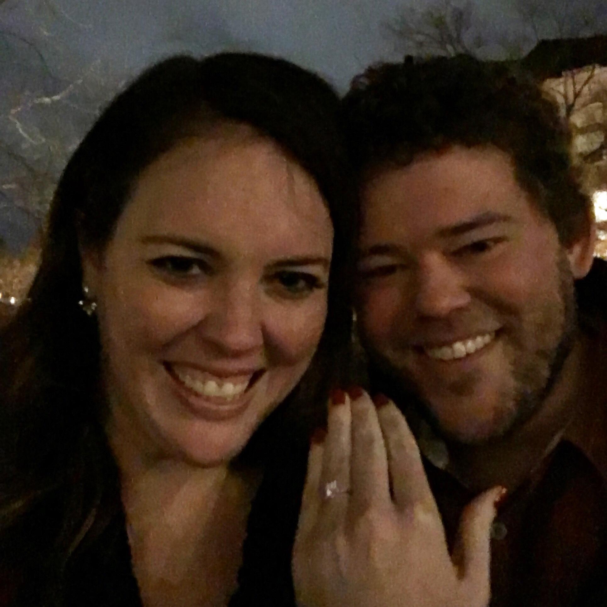 Engaged! December 21, 2018, outside the Royal Park Hotel in Rochester, MI.