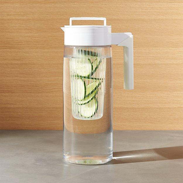 Airtight White 66oz Pitcher with Infuser