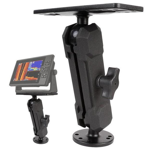 Aluminum Alloy Fish Finder Mount with C Size 1.5" / 38mm Ball, 5.9" Arm Marine Electronic Mount Compatible with Garmin,Humminbird, Lowrance and More