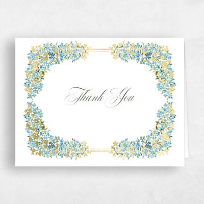 Blue Rustic Wedding Thank You - Lunette Landscape Foil