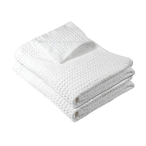 Gilden Tree Premium Hand Towel 2 Pc Set 100% Natural Cotton Waffle Weave Highly Absorbent & Quick Drying Lint Free Extra Soft Feel Thin Cloth (White)