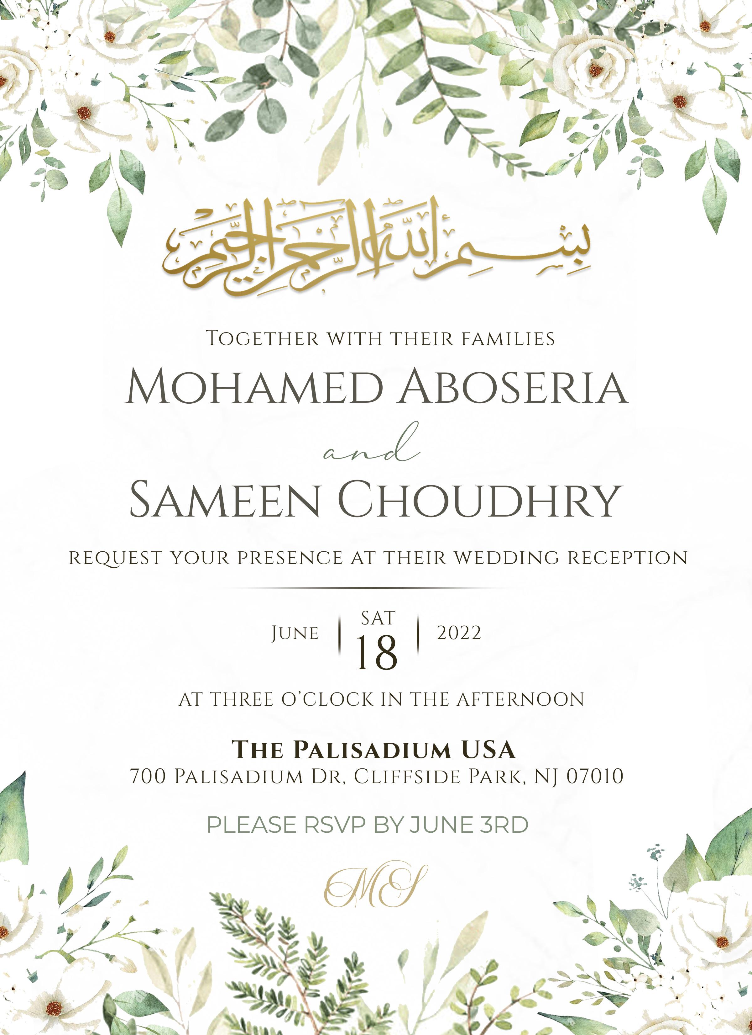 The Wedding Website of Mohamed Aboseria and Sameen Choudhry
