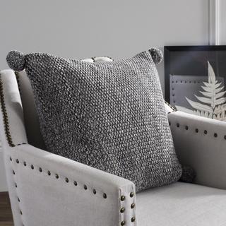 Pom Pom Knit Throw Pillow