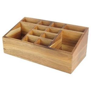 12 Section Cosmetic Organization System with Magnetic Strip Acacia - Threshold™