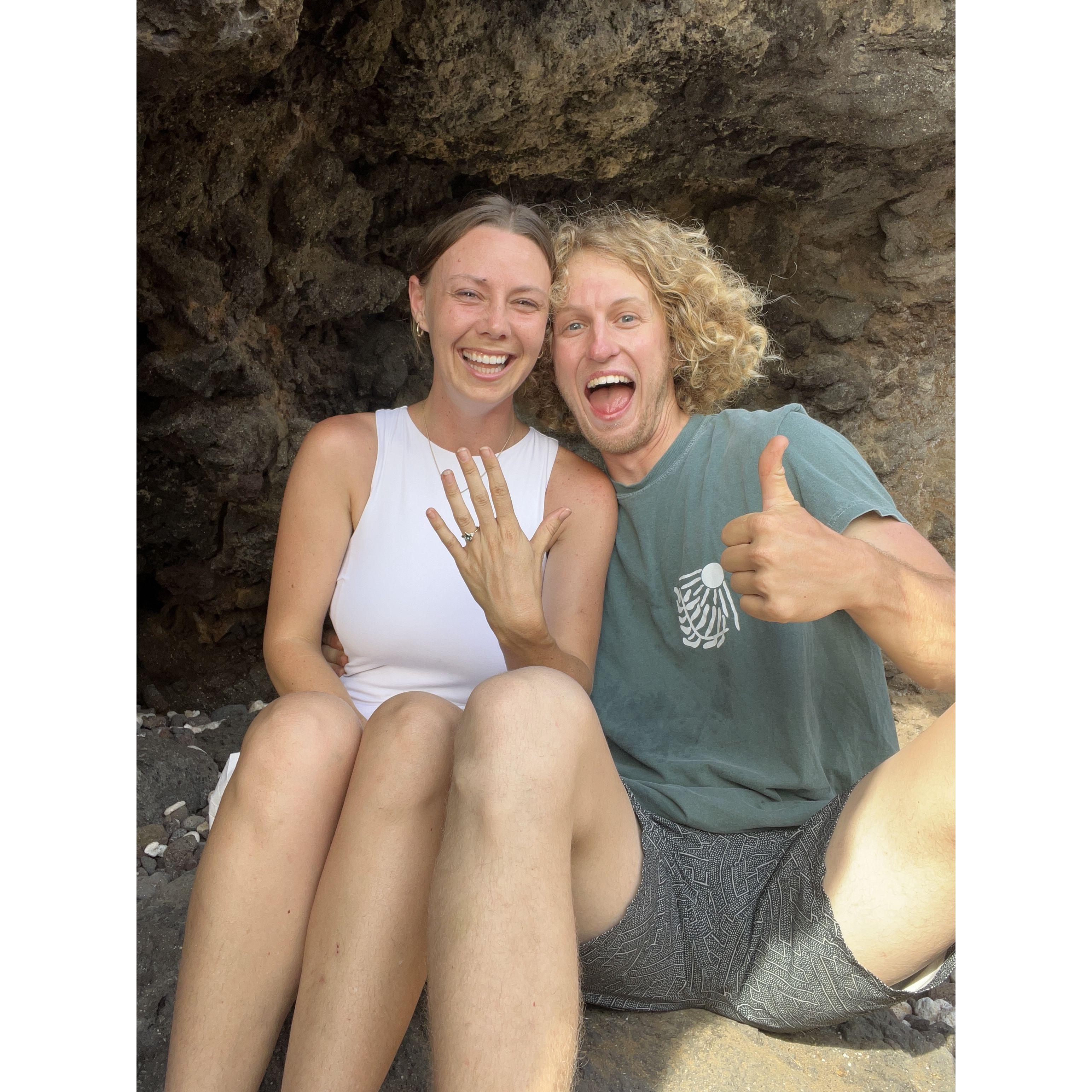 The official "She said yes!" photo