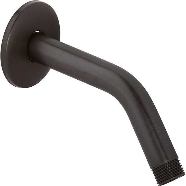 6 Inch Shower Arm And Flange - Solid Stainless Steel, Wall-Mounted For Fixed Shower Head & Handheld Showerhead Mounts - Aqua Elegante - Oil-Rubbed Bronze