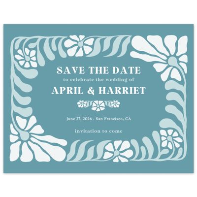 Teal Ocean, Blue Wedding Digital Save the Date - Bellefleur Landscape