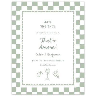 Laurel Green Wedding Digital Save the Date - Amore Portrait