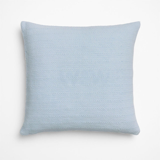 Personalized Organic Cotton Basketweave 20"x20" Pale Blue Throw Pillow Cover
