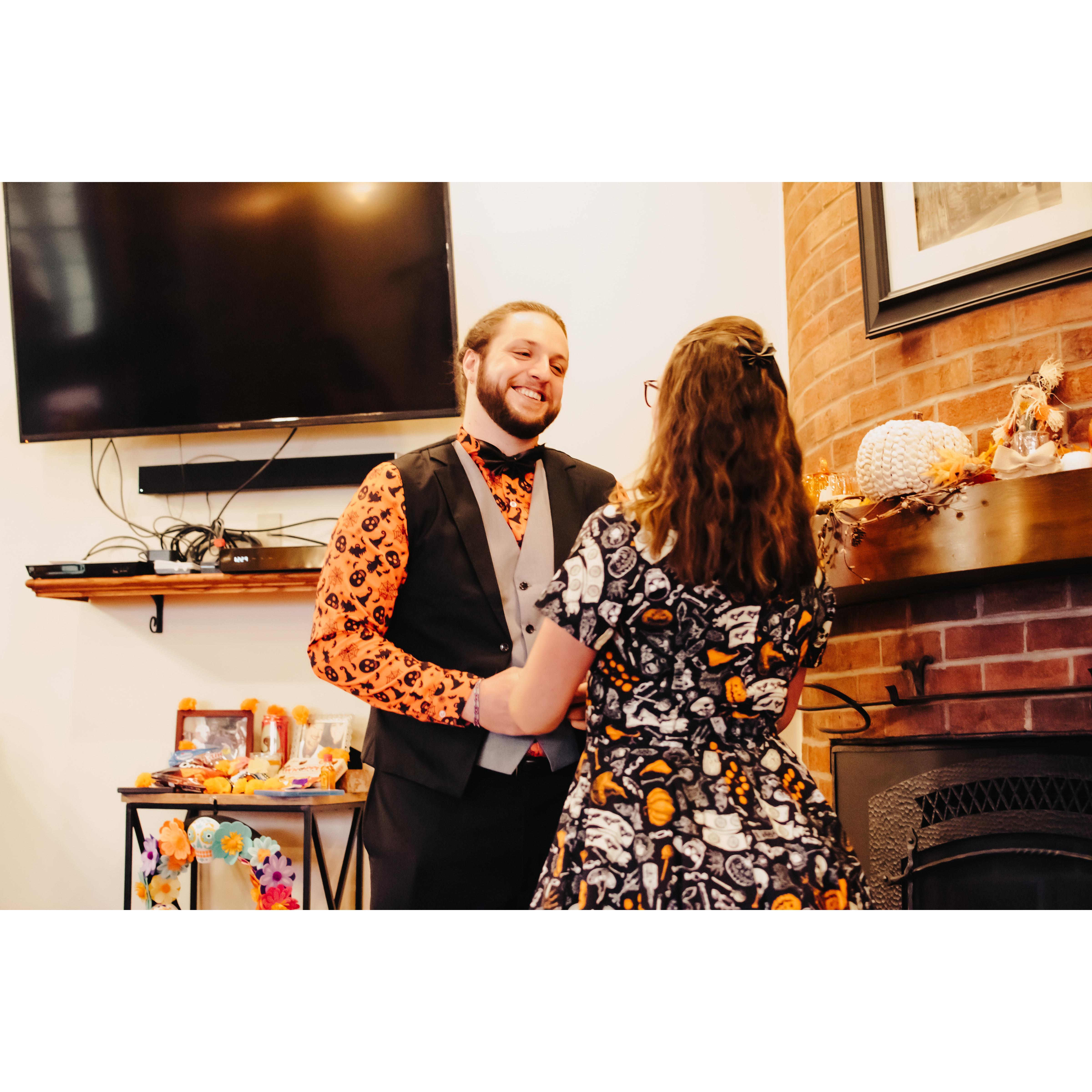 October 2021 - Our Third Anniversary, and also the day of our wedding! Wyatt blinks a lot...