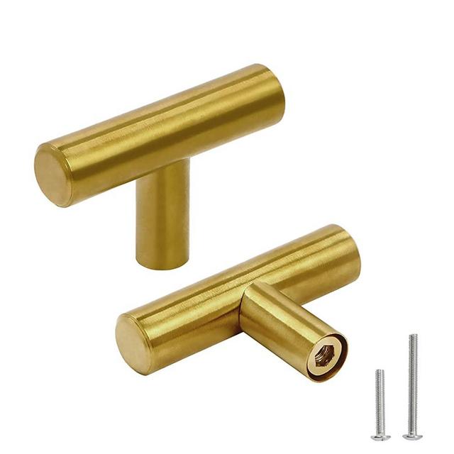 20 Pack Gold Cabinet Knobs Brushed Brass Cabinet Handles Drawer Pulls Bar Cabinet Drawer Pulls Dresser Kitchen Cupboard Door Handles 2 Inch Length
