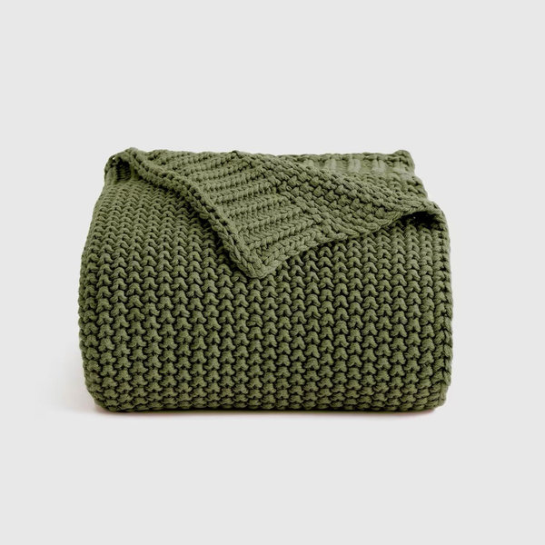 Cotton Fisherman Throw - Olive