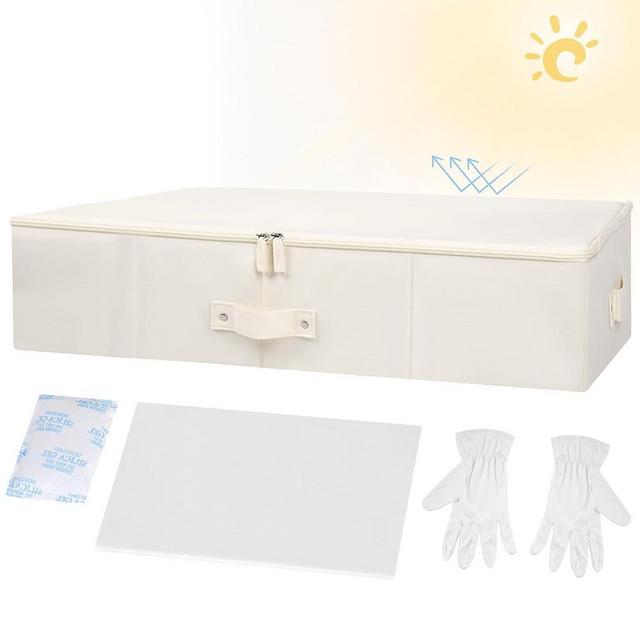 Wedding Dress Storage Box - Large Wedding Dress Preservation Box with 1 Pair Microfiber Gloves and 20 Sheets of Acid Free Tissue Paper, Bridal Essentials,Heirloom Breathable Shadeable Wedding Gown Box