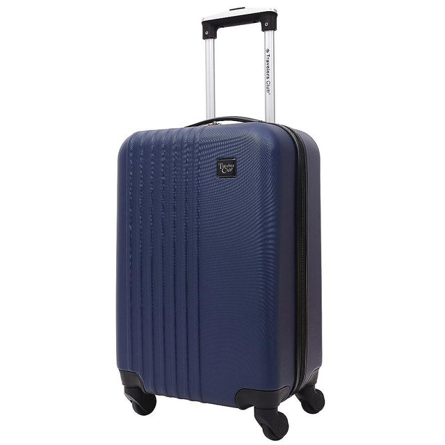 Travelers Club Cosmo Hardside Spinner Luggage, Navy Blue, Carry-On 20-Inch