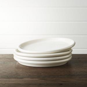 Set of 4 Farmhouse White Salad Plates