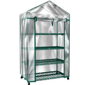 Hastings Home Mini 4-Tier Greenhouse 2.25-ft L x 1.6-ft W x 5.275-ft H Clear Pop-up Greenhouse