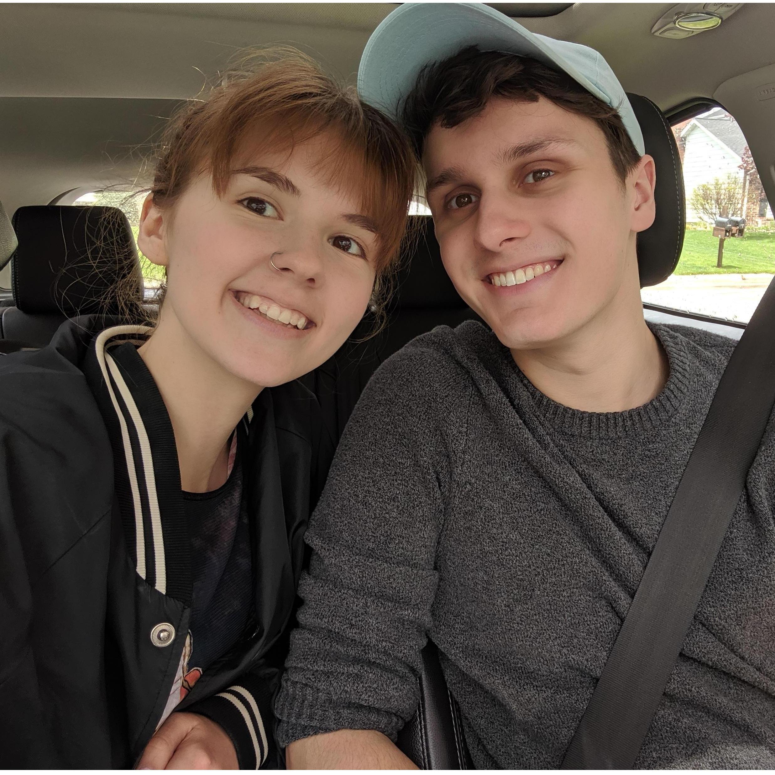After-school selfie circa 2019, all the coolest couples shared parking spots!