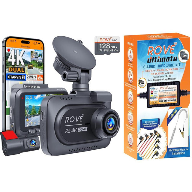 ROVE R2-4K Dual Dash Cam | Hardwire Kit