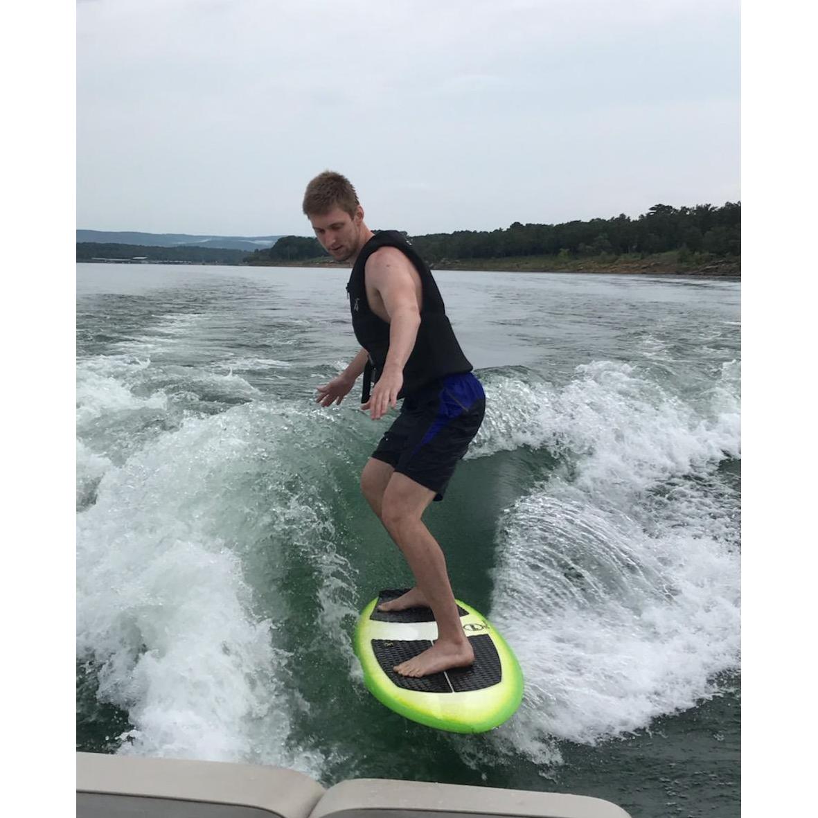 Wake surfing!