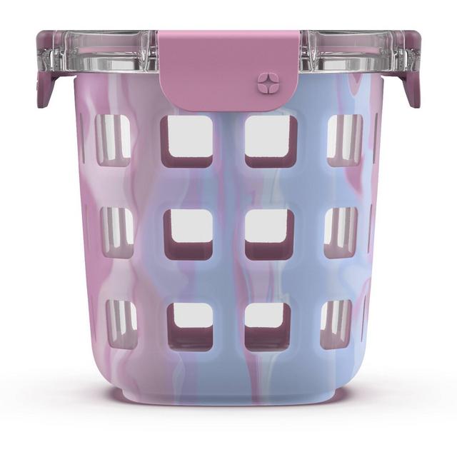 Ello 3 Cup Glass Meal Prep Bowl Food Storage Container - Blue/Purple Swirl