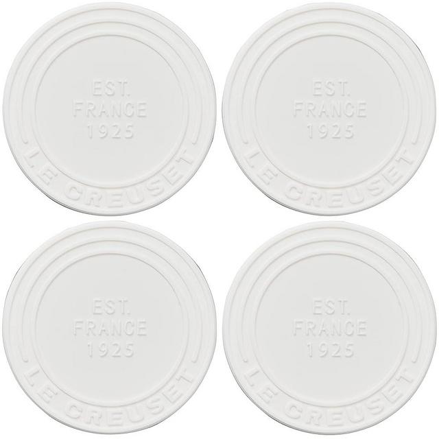 Le Creuset Silicone Coasters (est. 1925), Set of 4, White
