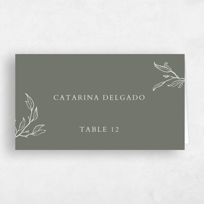 Dark Sage, Green Wedding Place Card - Everhart