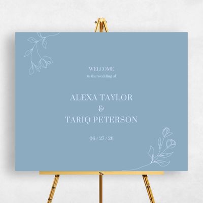 Dusty Blue Wedding Sign - Maywood Landscape
