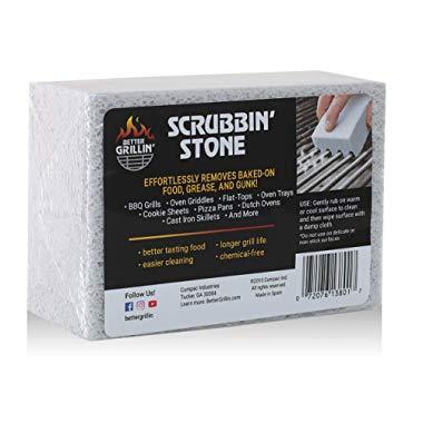 Compacs Magic-Stone Grill Cleaner Scrub - Scouring Brick/Barbecue Grill Brush/Barbecue Cleaner-Advanced Green Technology Easily Removes Stubborn Grime, Grease, from BBQ Grills, Griddles, Racks (1)
