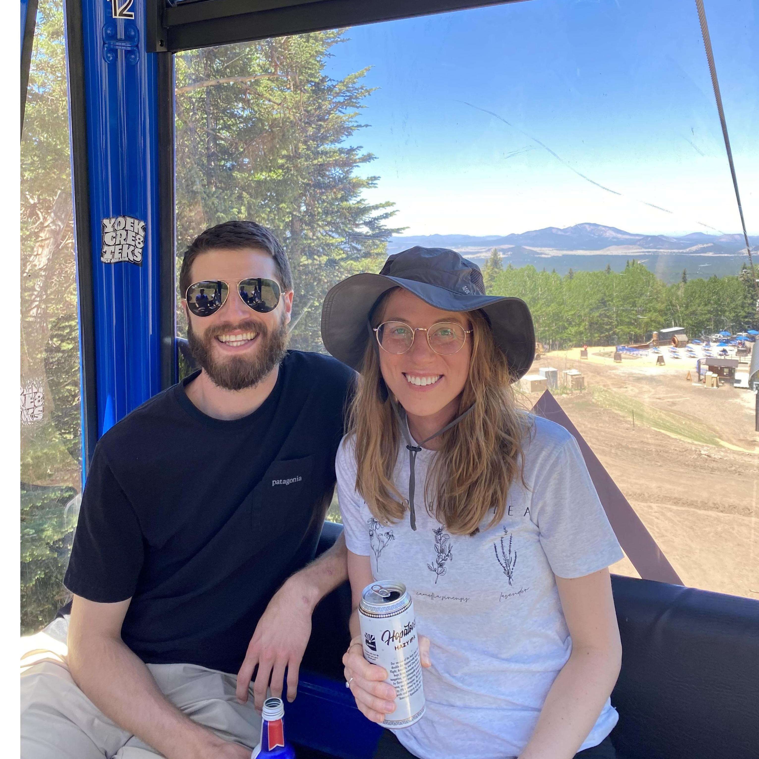 This is us riding to the top of a mountain in Flagstaff! Happy wedding weekend, Ariel & Mark!
