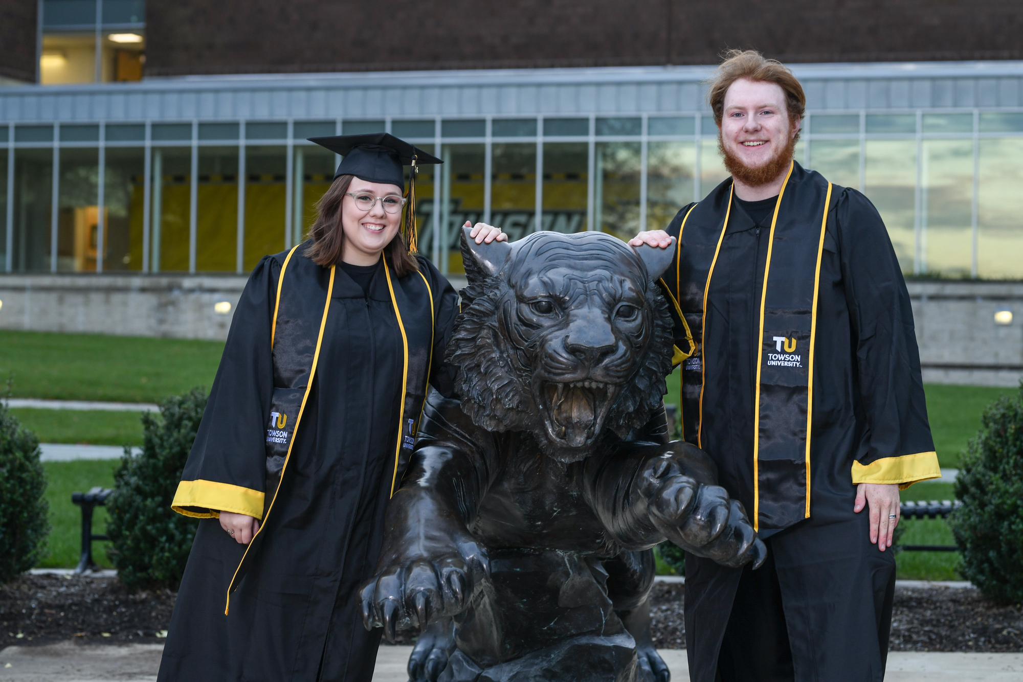 We graduated Towson University in May 2020! This photo was taken October 30, 2020 as we very patiently waited to be able to have our grad ceremony at last.