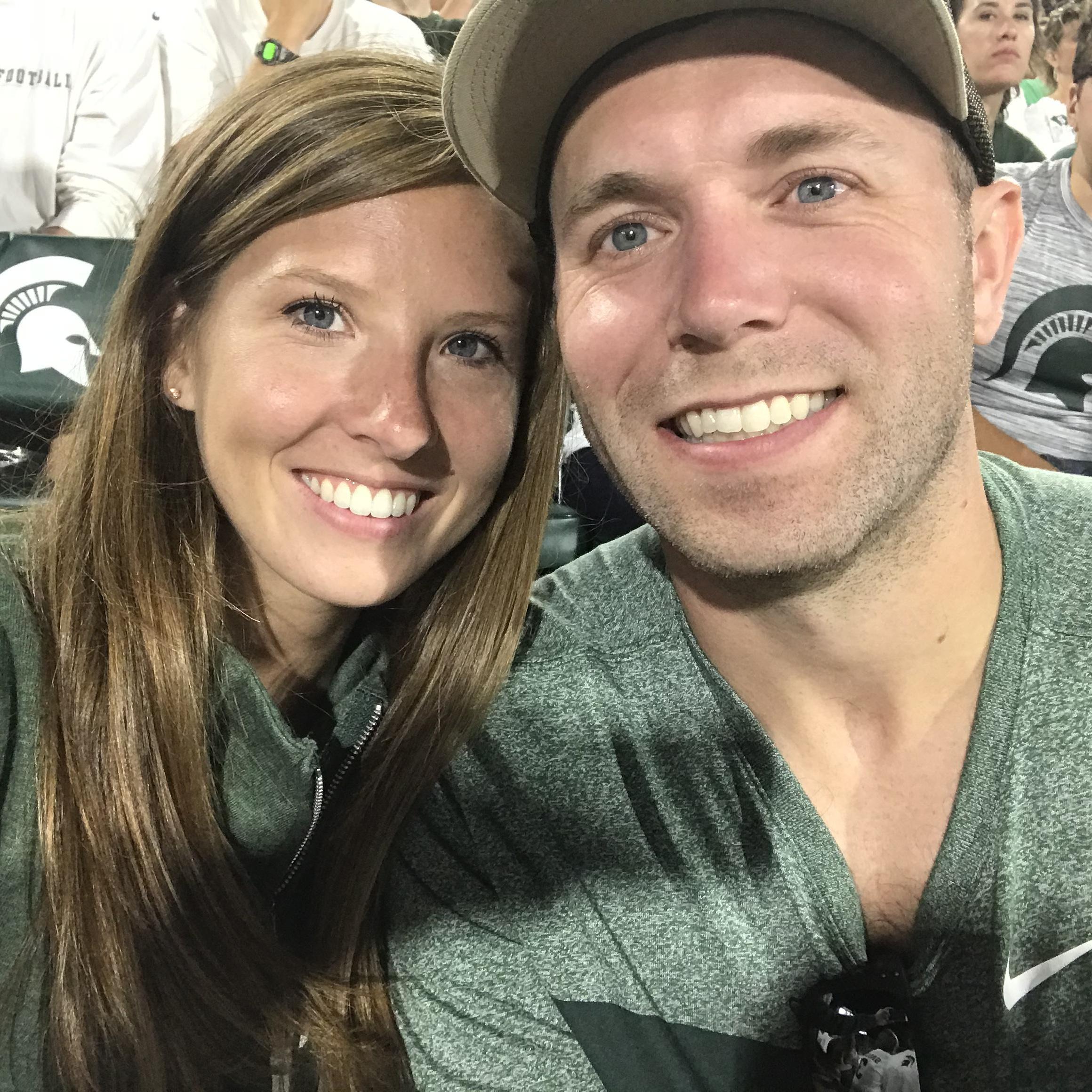 Abby FINALLY got Zach in an MSU t-shirt after 3+ years together