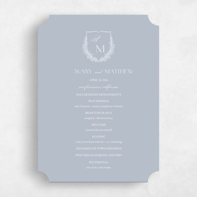 Grey Ticket Wedding Program - Oakdale