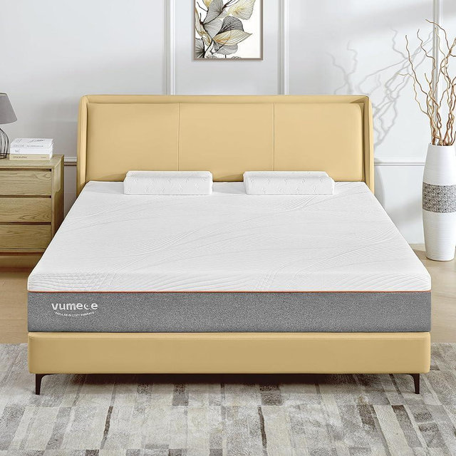 Vumece 12 Inch Full Mattress Gel Memory Foam Mattress Full Size Mattress for Cool Sleep & Pressure Relief & Motion Isolating, Full Mattress in a Box, CertiPUR-US Certified, Medium Firm