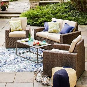 4-Piece Wicker Patio Furniture Set