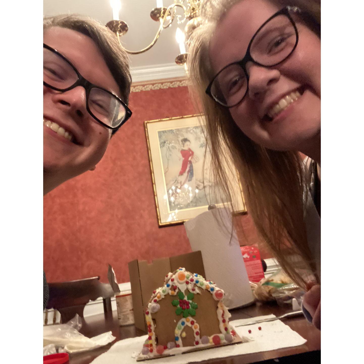 Our first gingerbread house at the Rices!