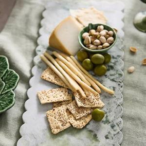 Terrain - Scalloped Green Marble Serving Board