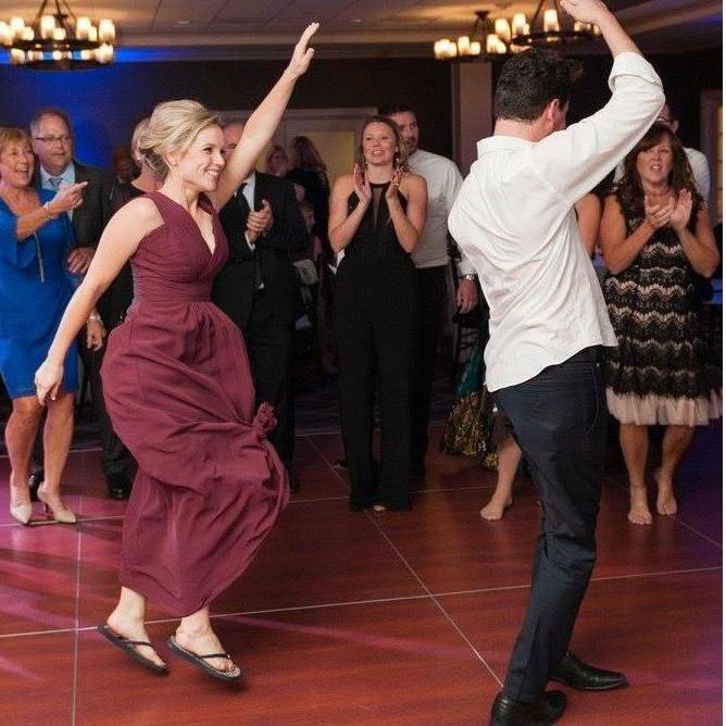 Kudos to the lady in blue on the left for keeping her heels on