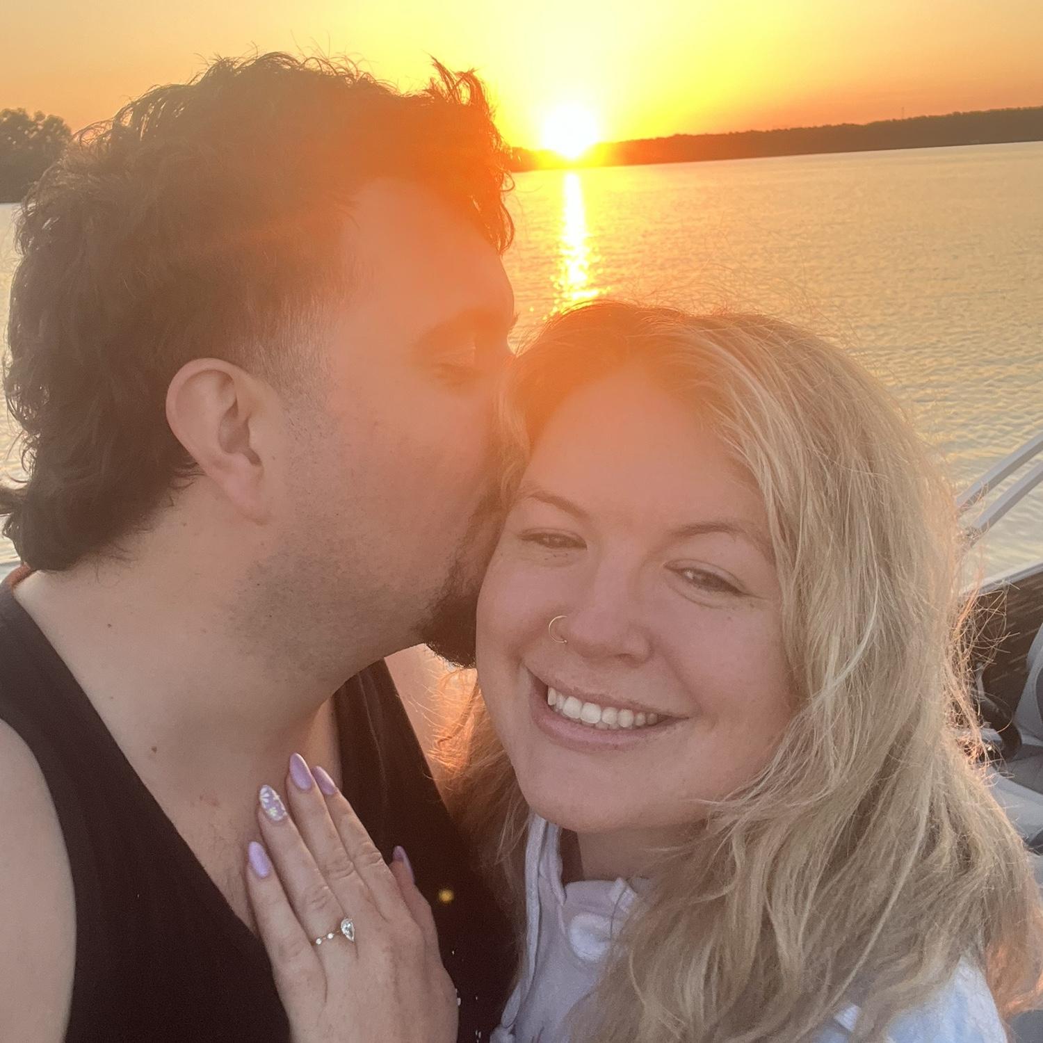 April 27, 2025:
We got engaged at sunset on Lake Sinclair! 💍