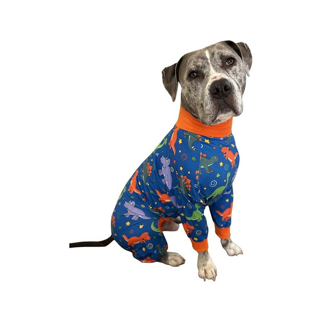 Big Dog Dinosaur Pajamas - Slim Fit, Lightweight Pullover Dog Pjs - Full Coverage - Please Check Size Chart Before Ordering. (Large)