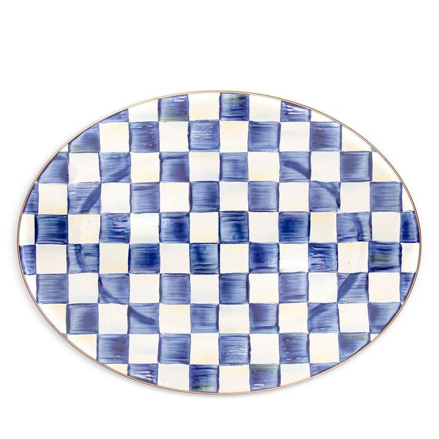 Mackenzie-Childs Royal Check Enamel Oval Platter, Medium