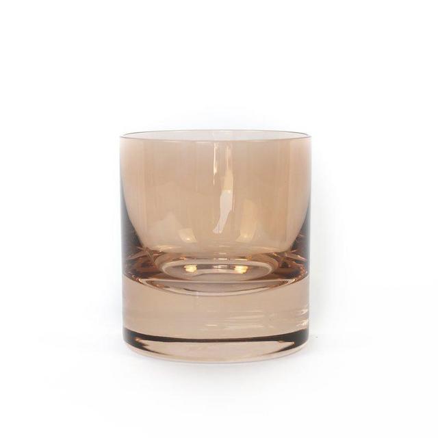Estelle Colored Rocks Glass - Set of 2 {Amber Smoke}