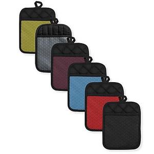 Silicone Quilted Pot Holder in Black