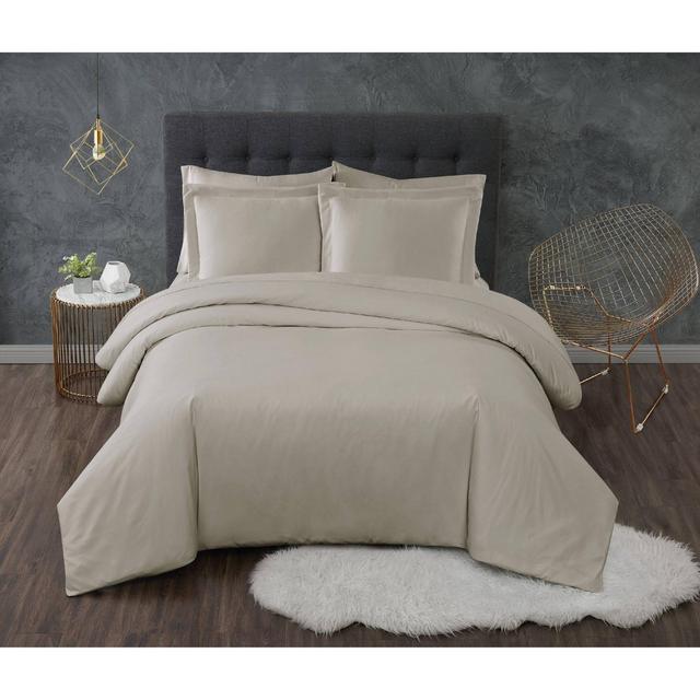 King 3pc Antimicrobial Duvet Set Khaki - Truly Calm