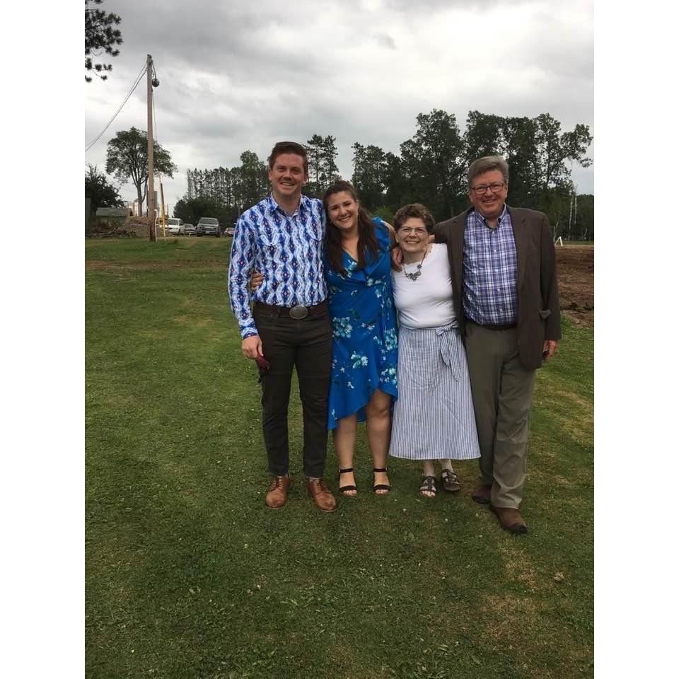 John and Francesca with Angela and Tom (Angela's husband) at a Dougherty Family Wedding in 2020.