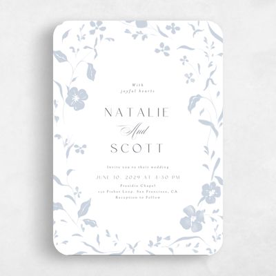 White Rounded Wedding Invitation - Lynette Classic