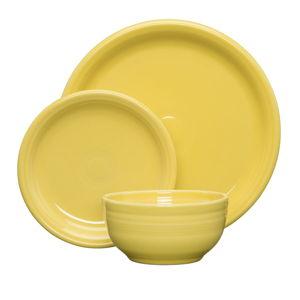 Bistro Coupe 3-Piece Place Setting, Service for 1 - Sunflower
