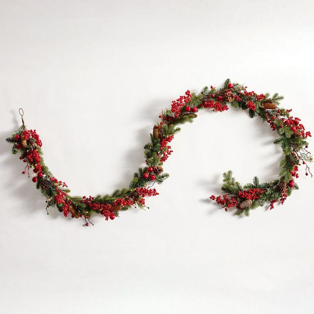 Lit Mixed Berries Garland 10'