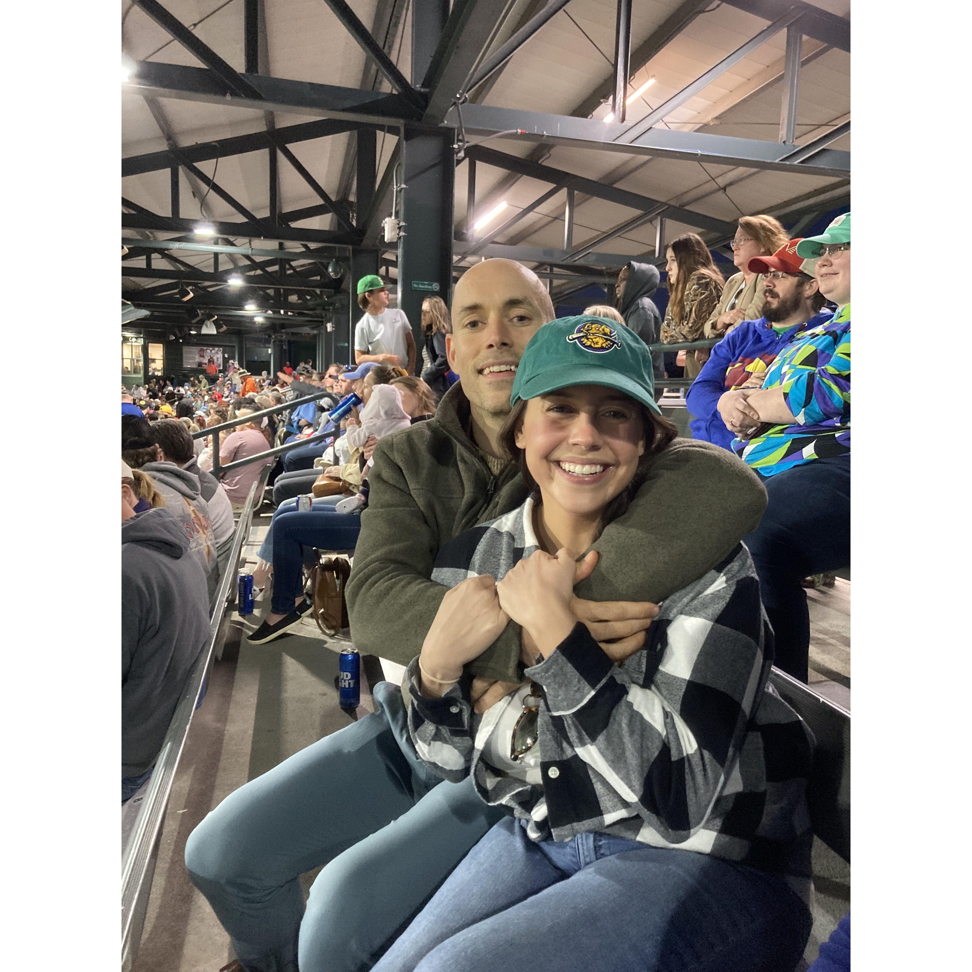 At a Charleston RiverDogs game!