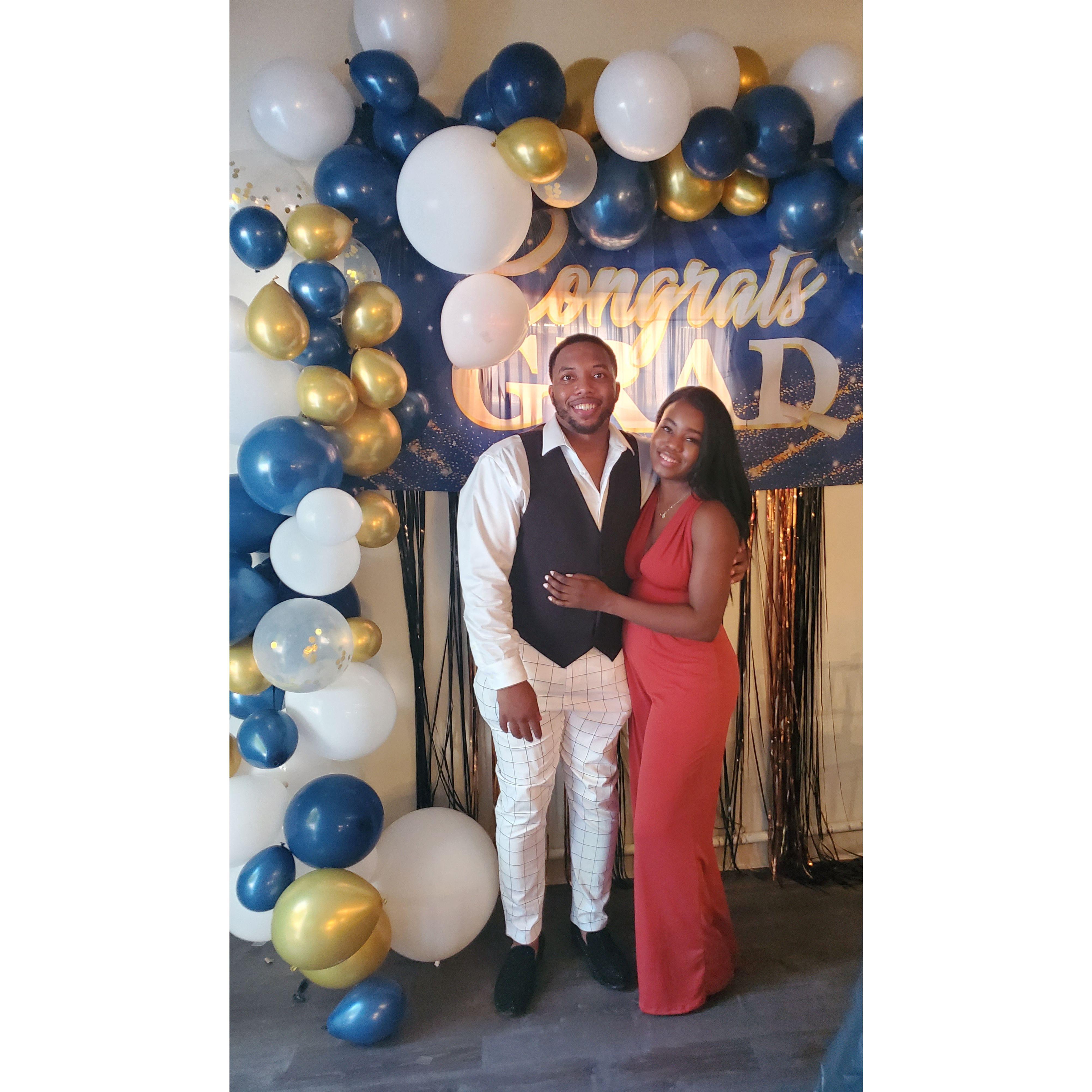 The celebration of Gerald's Master's Degree in 2022